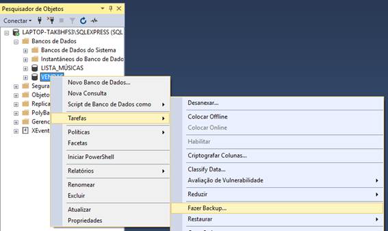 como Fazer backup no SQL Server