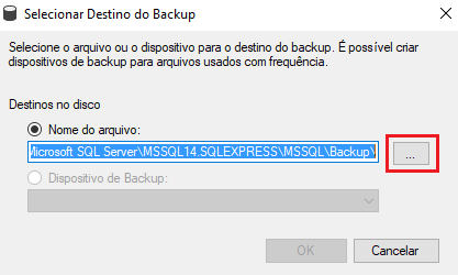 Salvar arquivo de backup do SQl Server