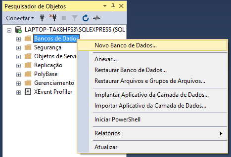 Realizar restore de banco de dados no SQL Server