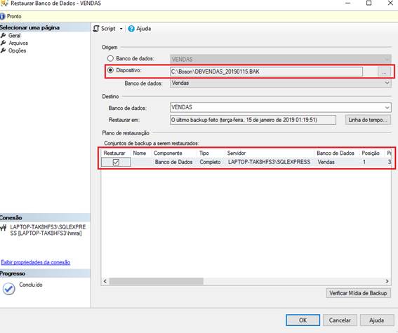 Como fazer restore no Microsoft SQL Server